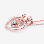 Swiss Blue Topaz Mom Pendant 0.26 Carats Gold Plated Silver