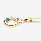 Emerald Mom Pendant 0.16 Carats Gold Plated Silver