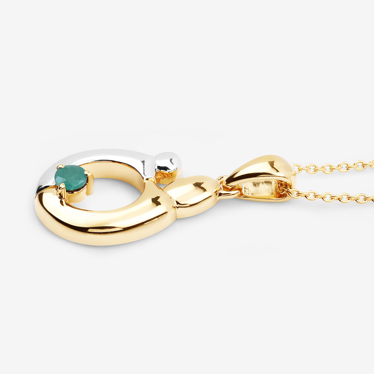 Emerald Mom Pendant 0.16 Carats Gold Plated Silver