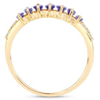 Tanzanite Ring With Diamonds 0.72 Carats 14K Yellow Gold