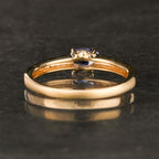 Natural Tanzanite Ring With Diamond 0.45 Carats 9K Yellow Gold