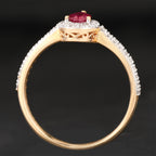 Natural Mozambique Ruby Ring With Diamonds 0.62 Carats 10K Yellow Gold