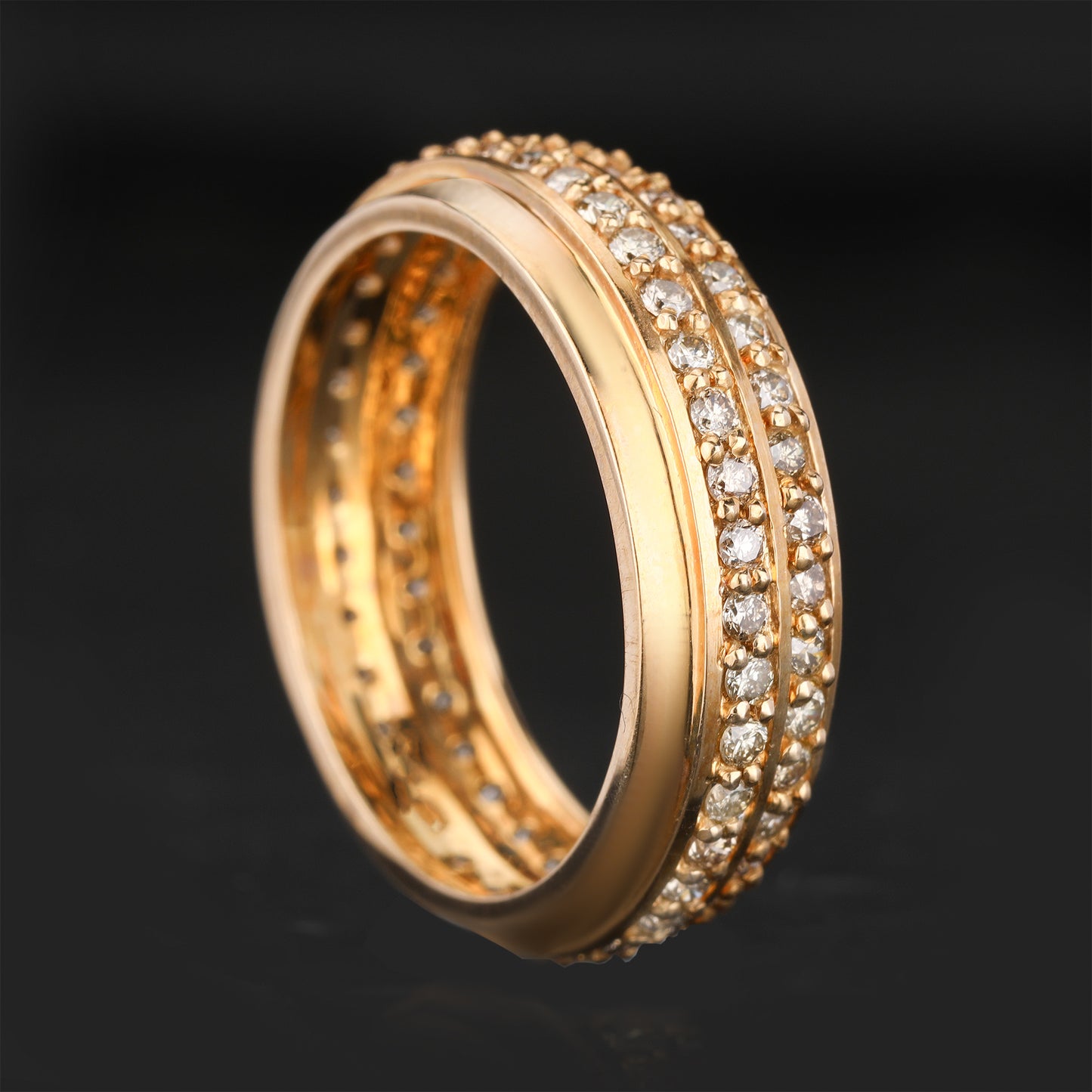 Light Brown Diamond Eternity Ring 1.05 Carats 9K Yellow Gold