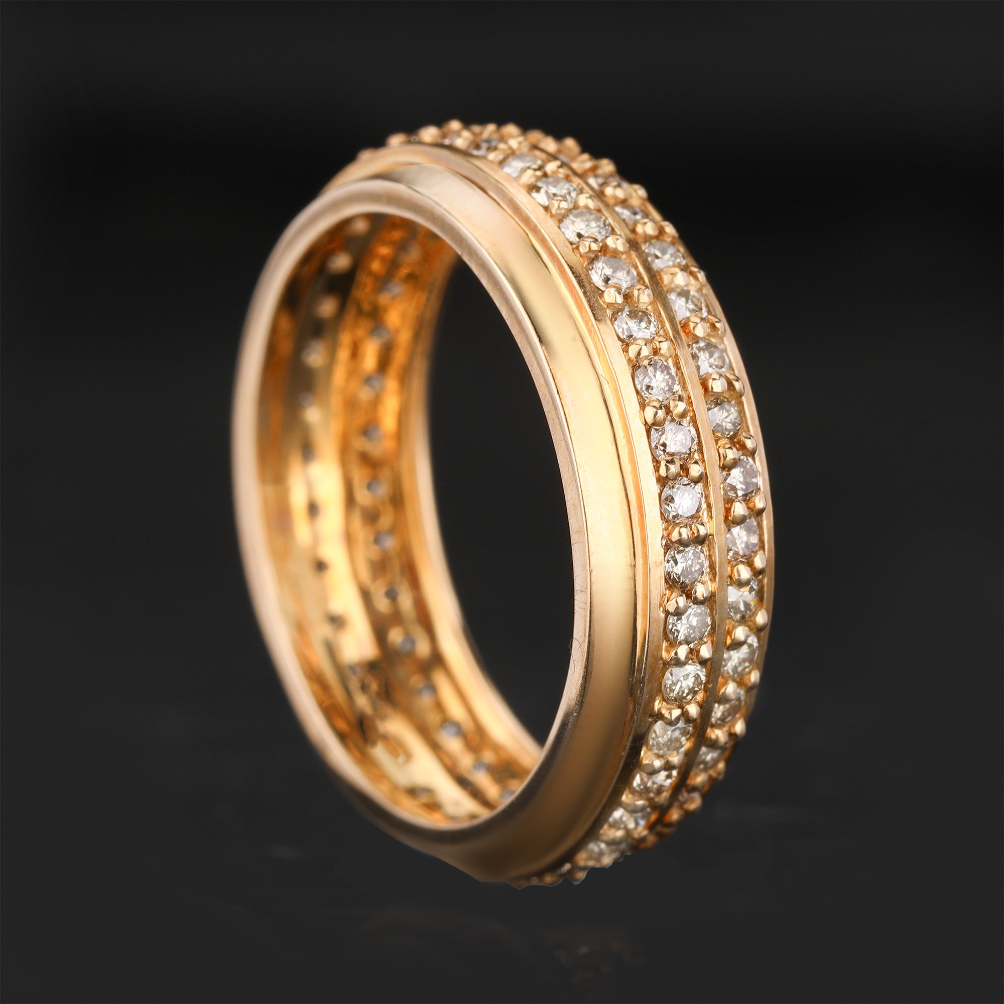 Light Brown Diamond Eternity Ring 1.05 Carats 9K Yellow Gold
