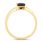 Blue Sapphire Ring With Diamonds 0.83 Carats 14K Yellow Gold