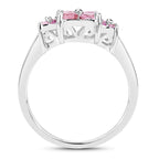 Pink Sapphire Ring 0.92 Carats Sterling Silver