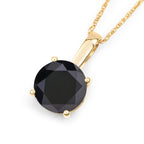 Black Diamond Pendant 3.1 Carats 14K Yellow Gold