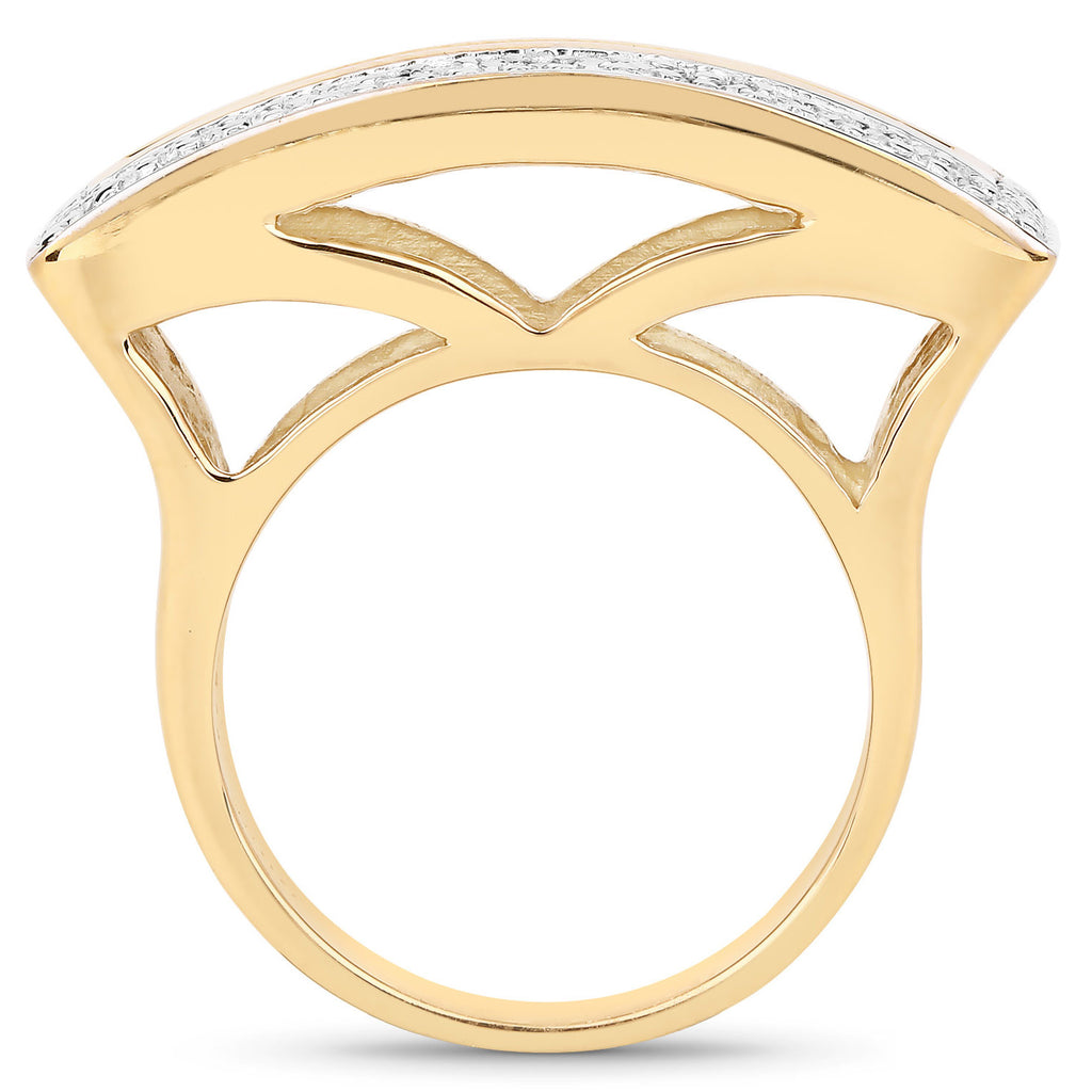Orange Sapphire Ring 1.06 Carats Gold Plated Silver