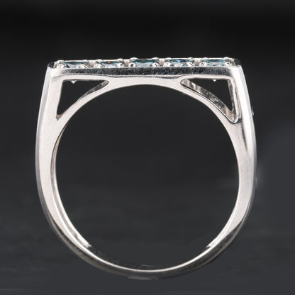 Blue Diamond Ring 0.5 Carats 9K White Gold
