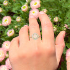 Natural Ethiopian Opal Ring With Diamonds 1.22 Carats 9K Yellow Gold