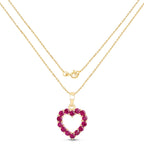 Ruby Heart Pendant 0.42 Carats 10K Yellow Gold