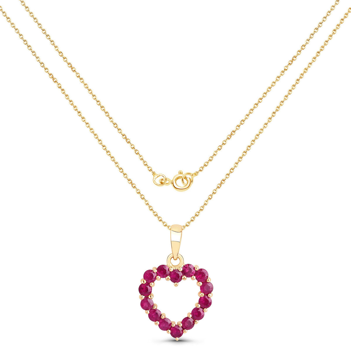 Ruby Heart Pendant 0.42 Carats 10K Yellow Gold