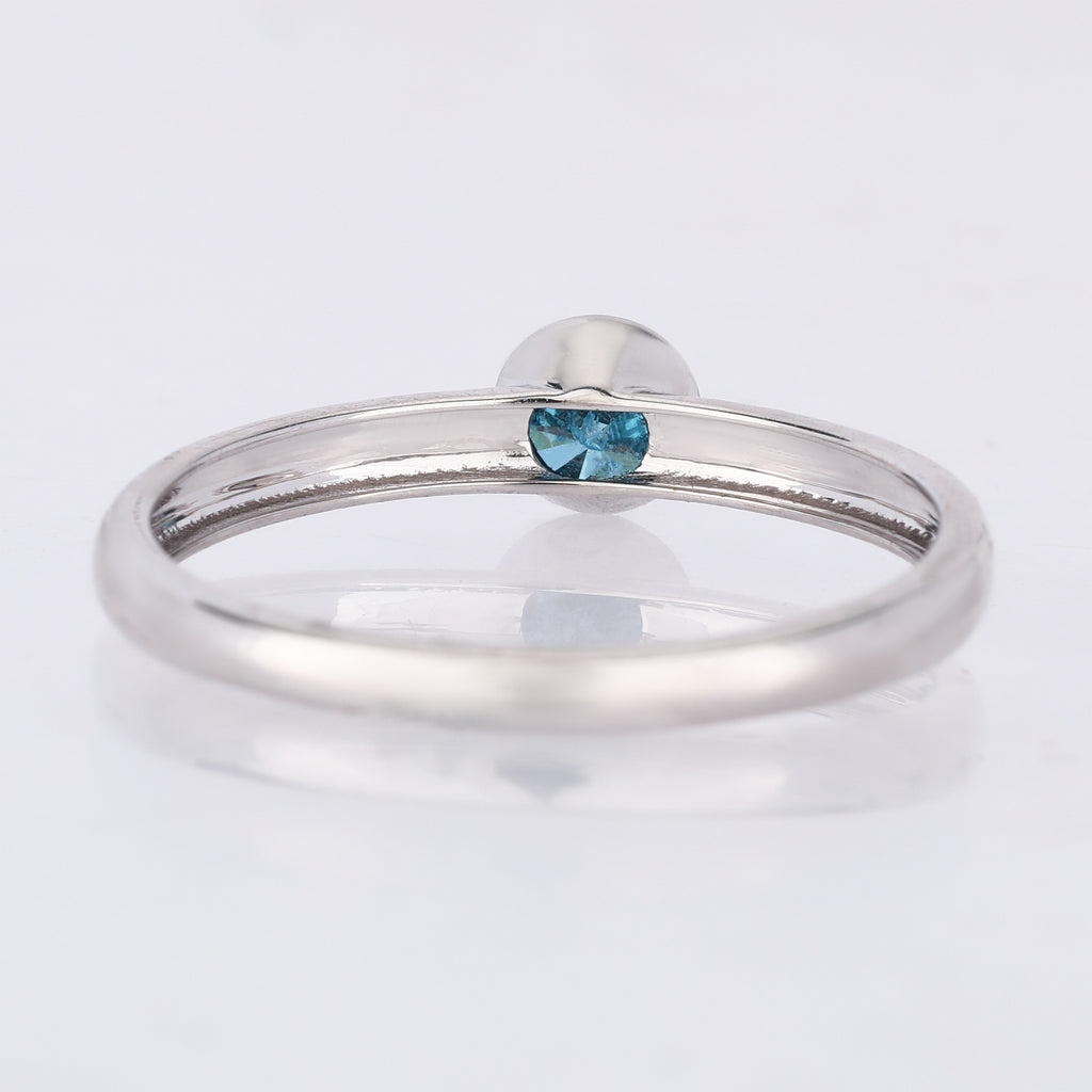 Blue Diamond Ring 0.25 Carats 9K White Gold