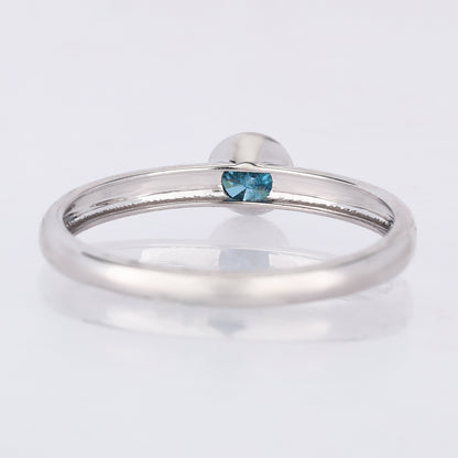 Blue Diamond Ring 0.25 Carats 9K White Gold