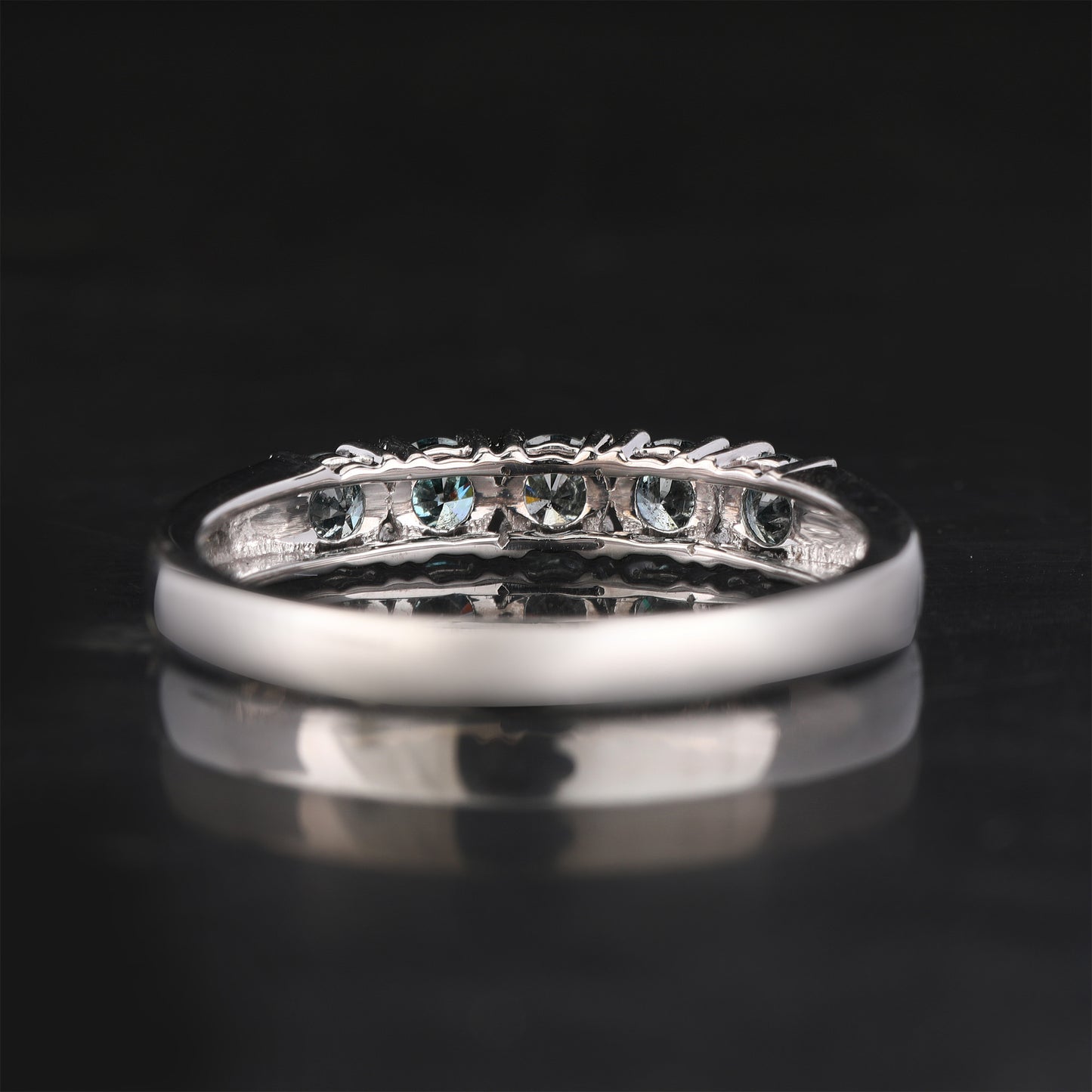 Blue Diamond Ring 0.5 Carats 9K White Gold