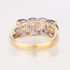 Natural Tanzanite Cluster Ring 2.54 Carats 9K Yellow Gold
