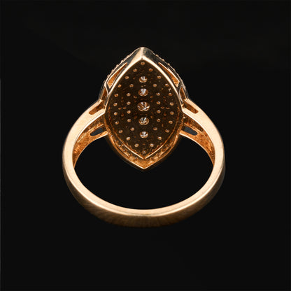 Light Brown Diamond Cluster Ring 0.77 Carats 9K Yellow Gold