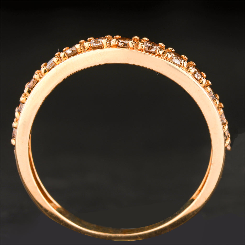 Champagne Diamond Ring 0.53 Carats 9K Yellow Gold