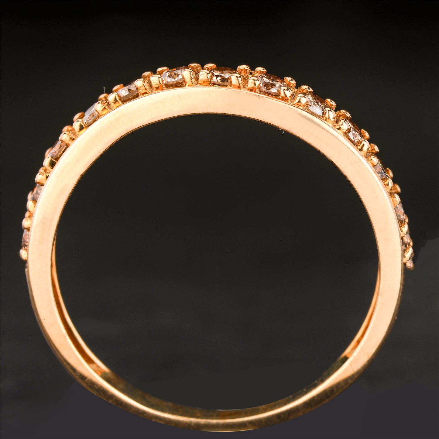 Champagne Diamond Ring 0.53 Carats 9K Yellow Gold