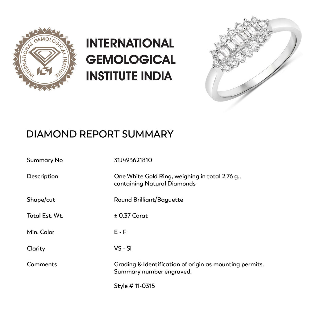 Diamond Ring 0.26 Carats 14K White Gold