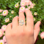 Natural Ethiopian Opal Ring With White Topaz 1.01 Carats Gold Plated Silver