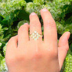 Natural Ethiopian Opal Ring 1.16 Carats Gold Plated Silver