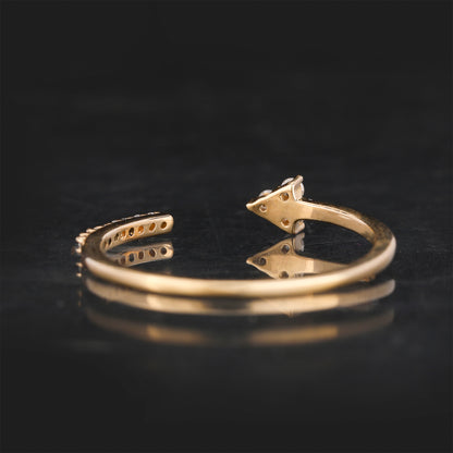 Diamond Arrow Ring 0.07 Carats 9K Yellow Gold