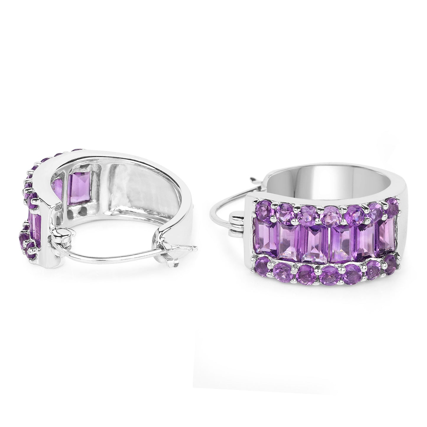 Amethyst Earrings 5.52 Carats Sterling Silver
