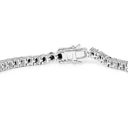 Black Diamond Tennis Bracelet 5.40 Carats 18K White Gold Plated Sterling Silver