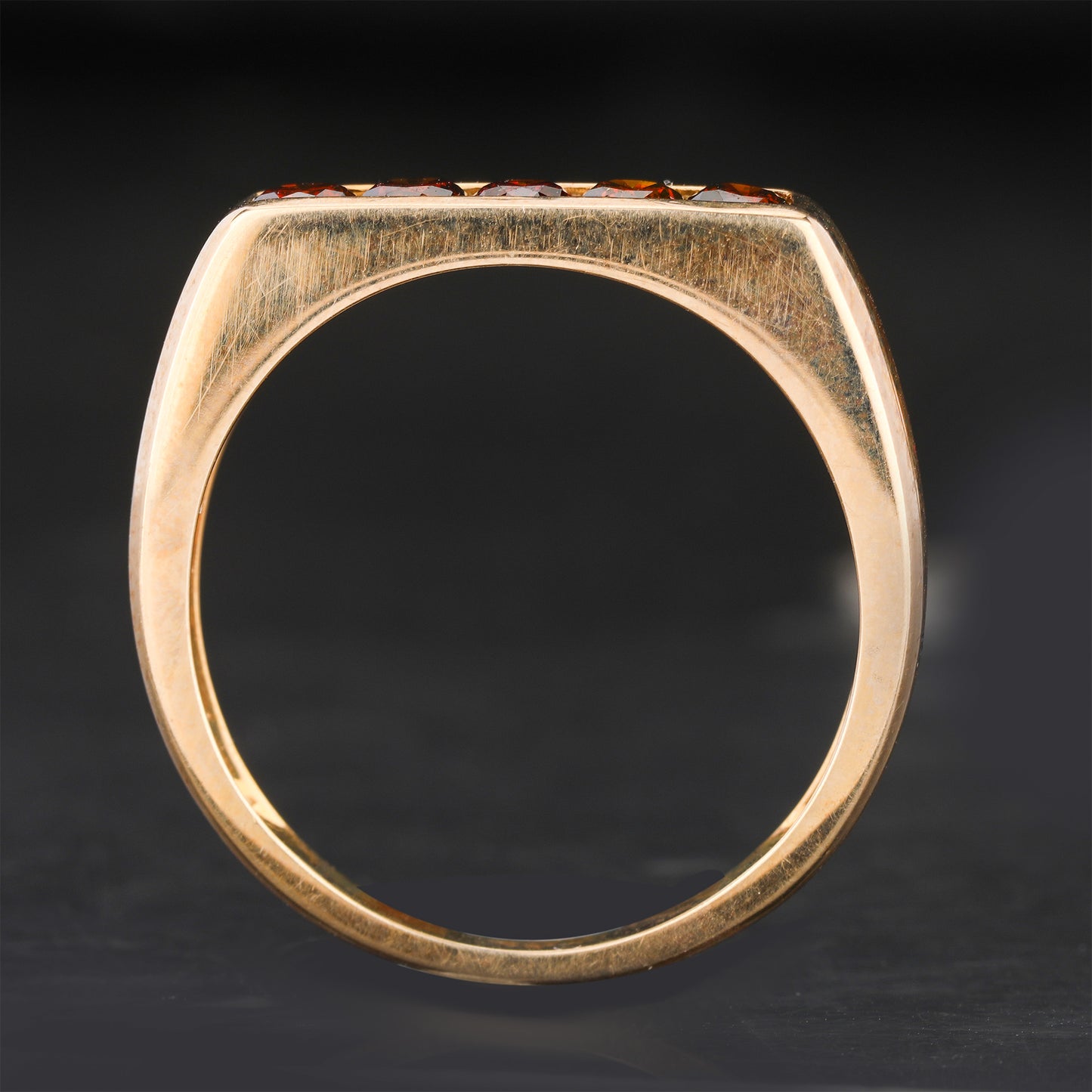 Red Diamond Ring 0.35 Carats 9K Yellow Gold