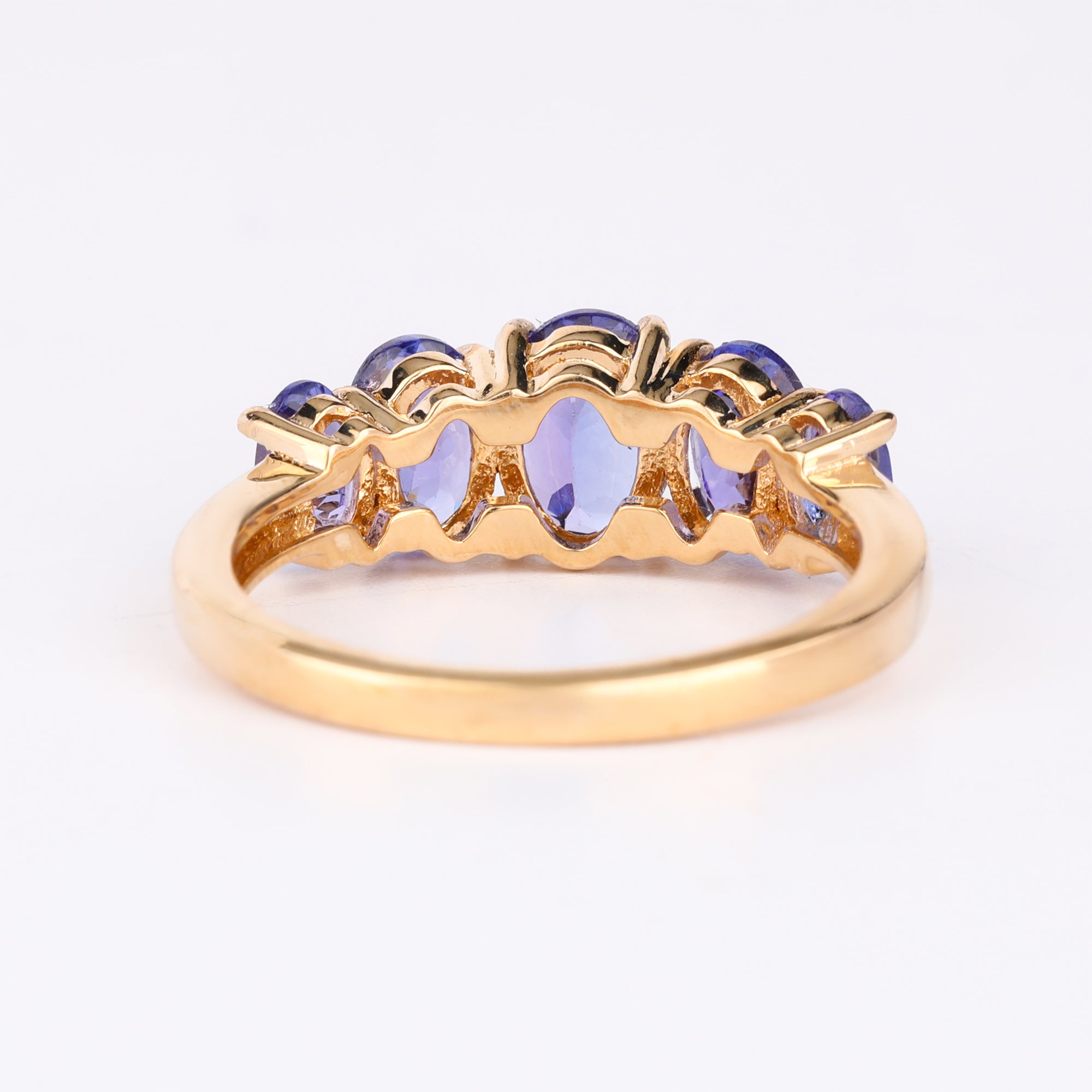 Natural Tanzanite Ring 2.04 Carats 9K Yellow Gold