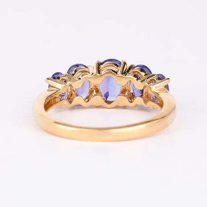 Natural Tanzanite Ring 2.04 Carats 9K Yellow Gold