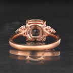 Morganite Ring With Diamonds 2.43 Carats 9K Rose Gold