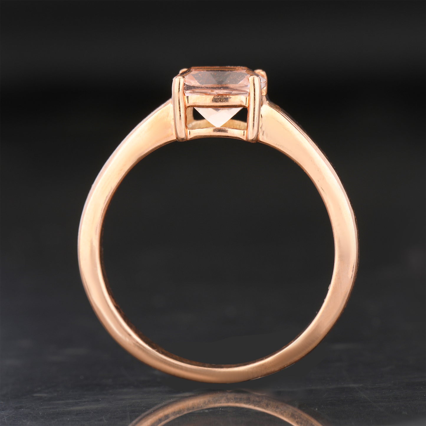 Morganite Ring 1.2 Carats 9K Rose Gold