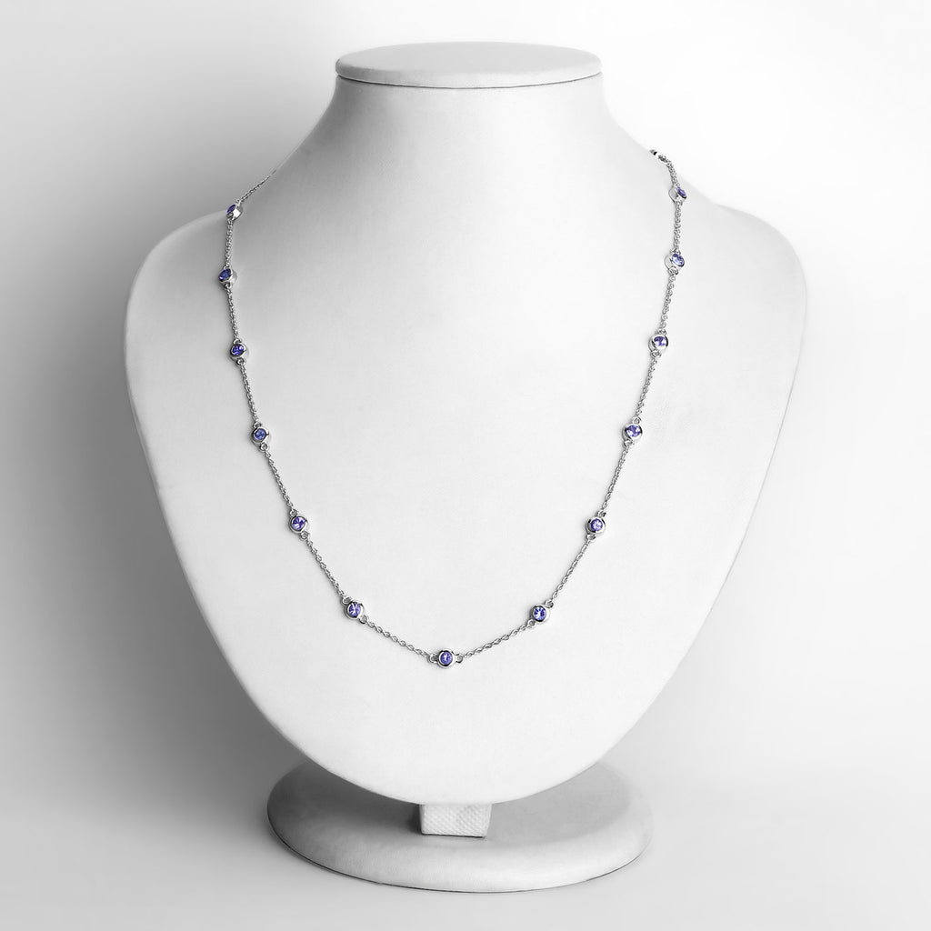 Tanzanite Necklace 1.78 Carats Sterling Silver