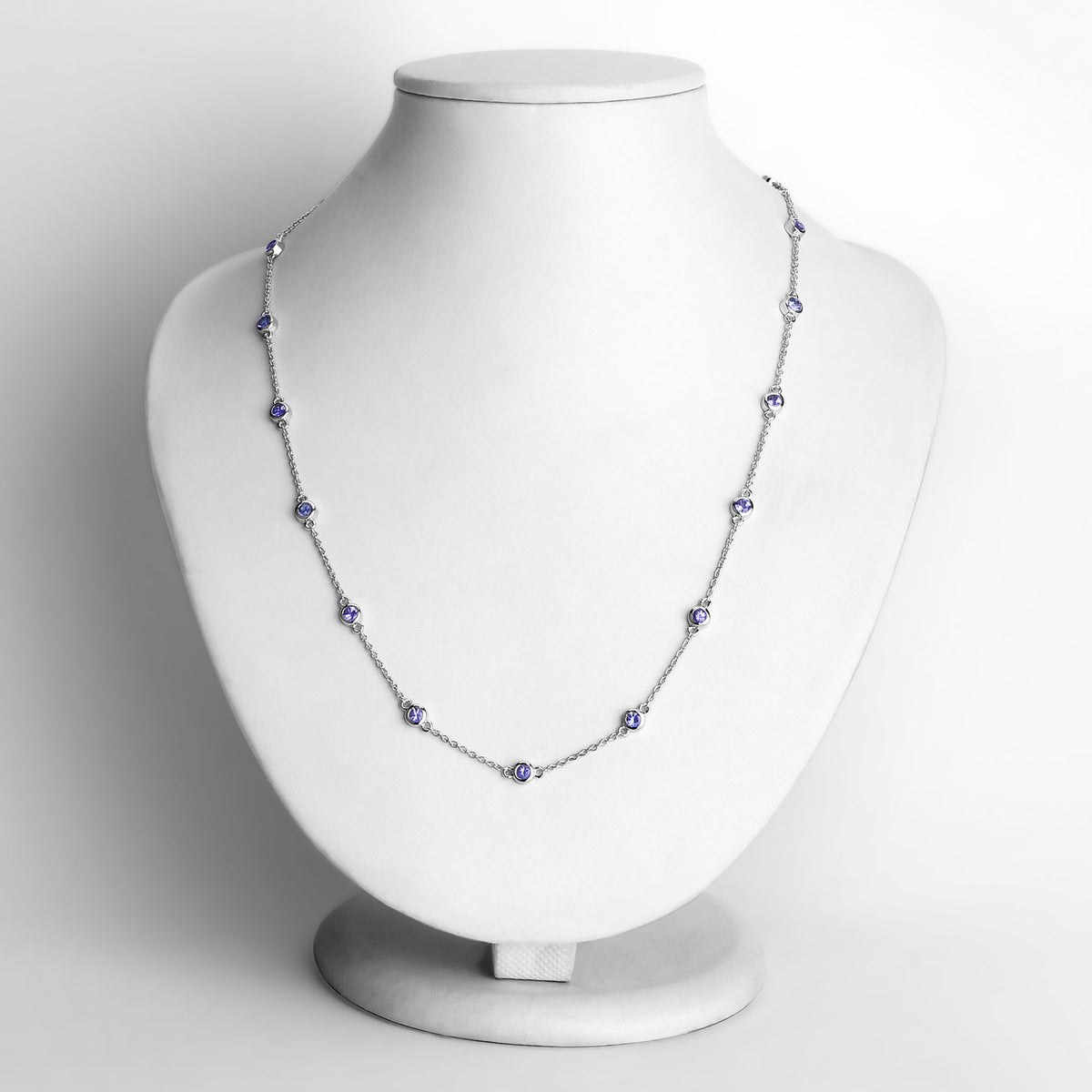 Tanzanite Necklace 1.78 Carats Sterling Silver