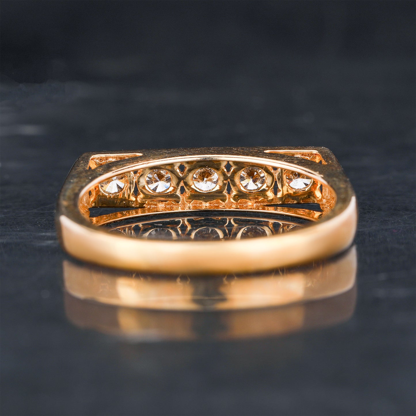 Light Brown Diamond Ring 0.5 Carats 9K Yellow Gold