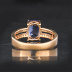 Natural Tanzanite Ring With Diamonds 1.99 Carats 9K Yellow Gold