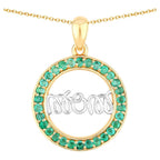 Emerald Mom Pendant 0.52 Carats Gold Plated Silver