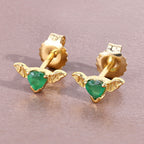 Emerald Bat Stud Earrings image 3