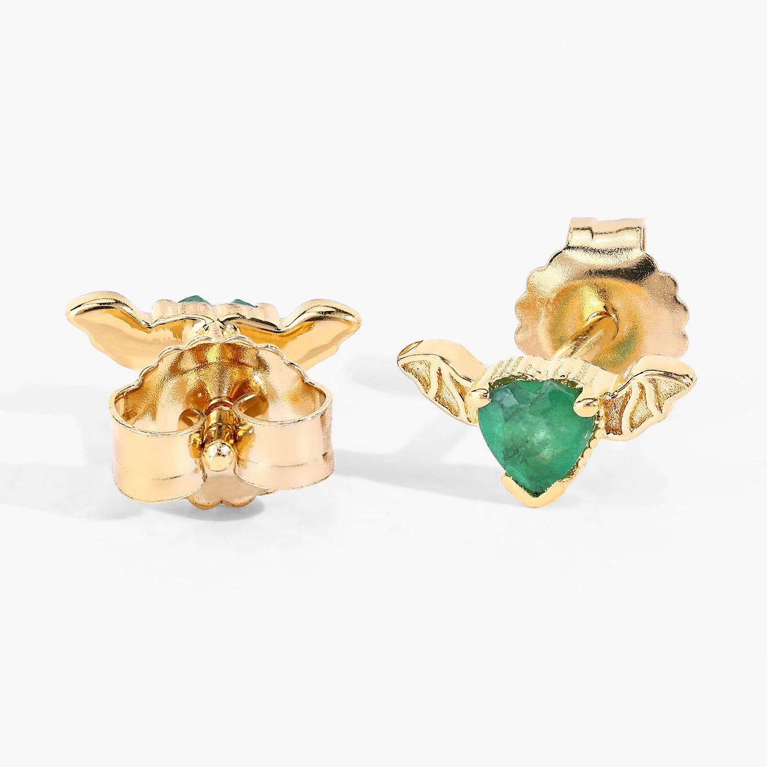 Emerald Bat Stud Earrings image 5