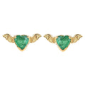 Emerald Bat Stud Earrings image 1