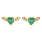 Emerald Bat Stud Earrings image 1