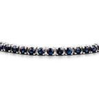 Natural Blue Sapphire Tennis Bracelet 8.34 Carats Sterling Silver