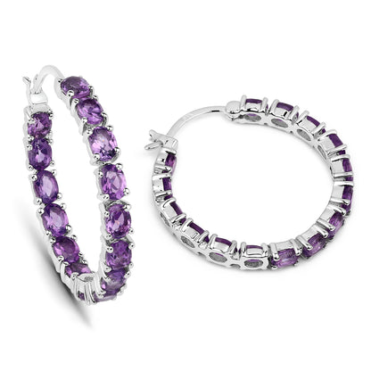 Natural Amethyst Hoop Earrings 4.80 Carats