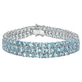 Blue Topaz Bracelet 26.1 Carats Sterling Silver