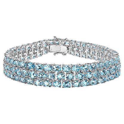 Blue Topaz Bracelet 26.1 Carats Sterling Silver