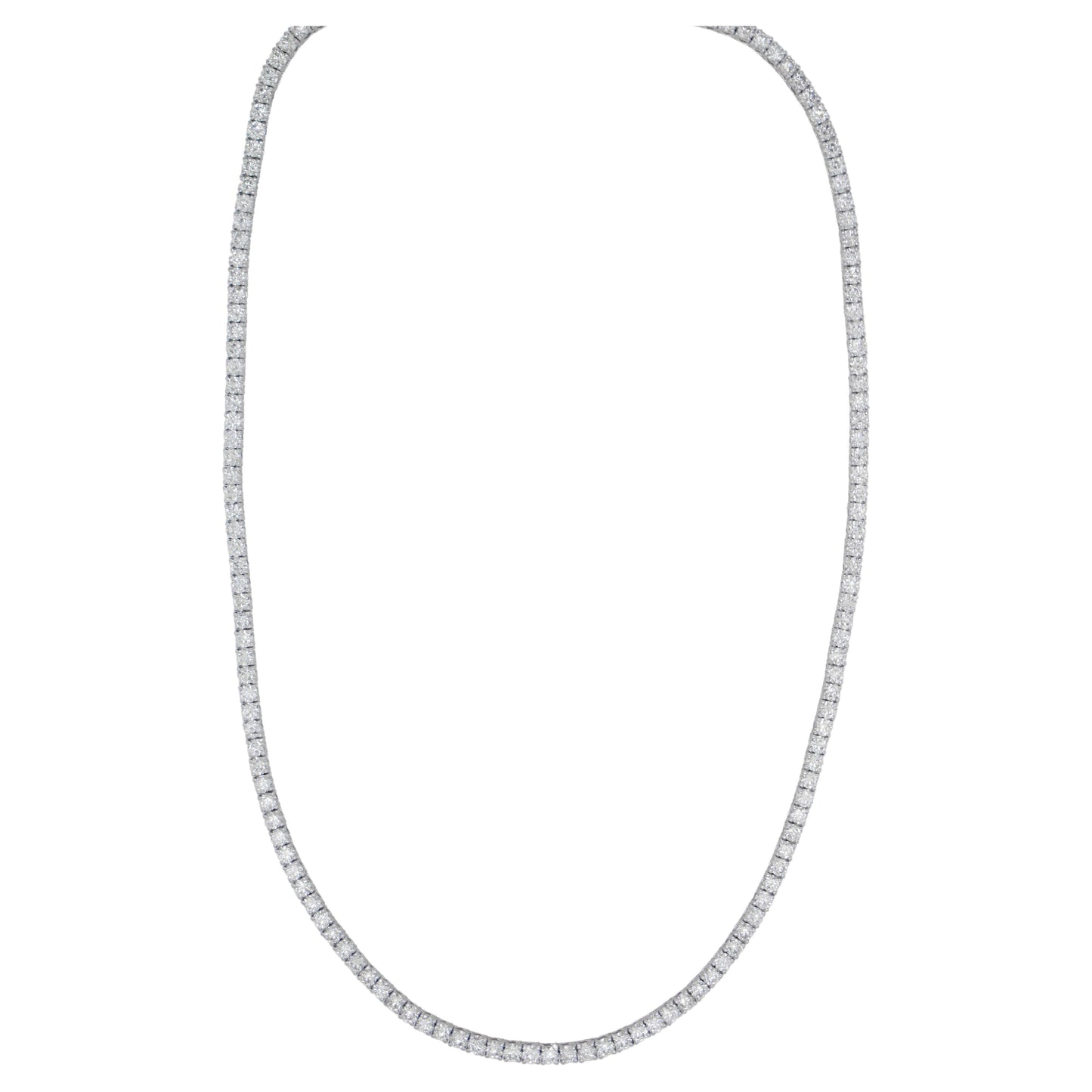 Diamond Tennis Necklace 11.5 Carats 18K Gold