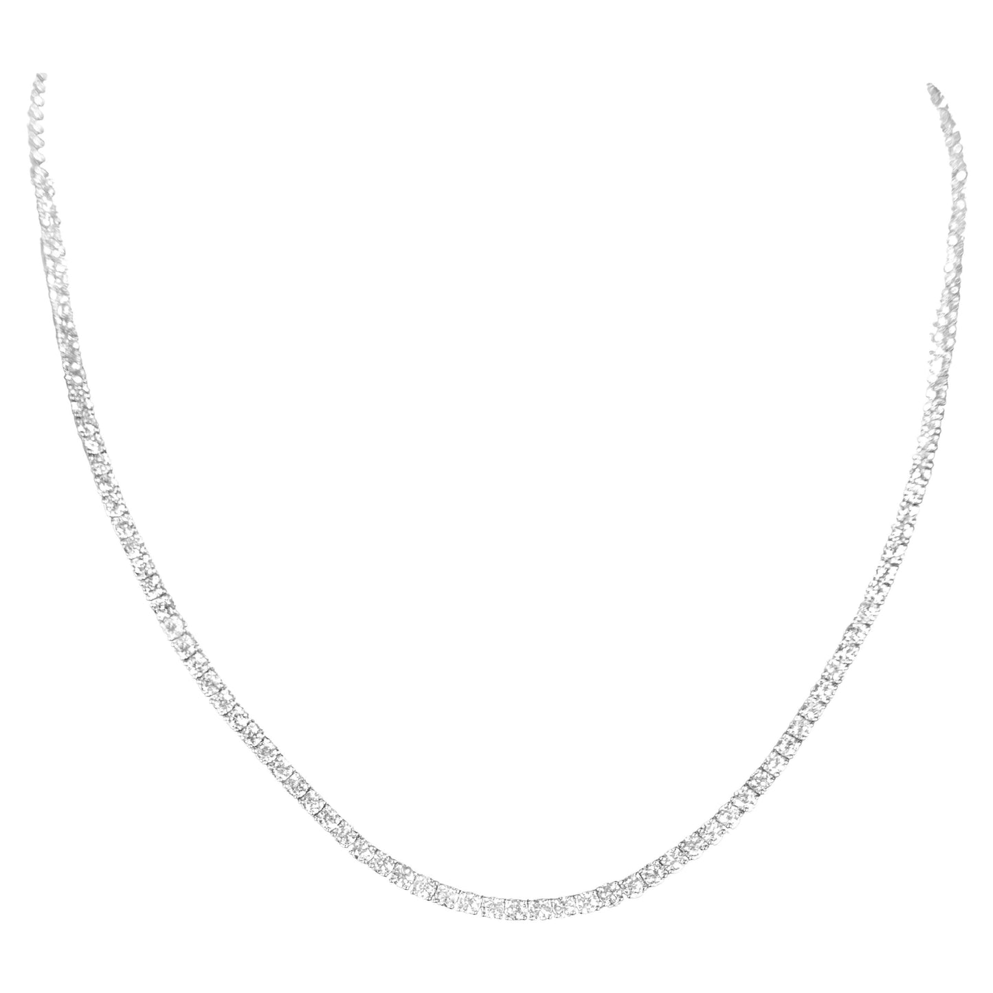 Diamond Tennis Necklace 5.3 Carats 18K Gold