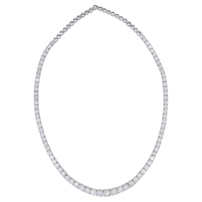 Diamond Tennis Riviere Necklace 12.3 Carats 18K Gold